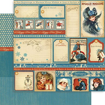Graphic 45 - Place in Time January Cutaparts