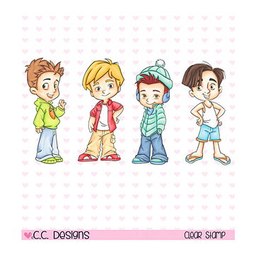 CC Designs Roberto's Rascals Clear Stamps - 4 Seasons Boys