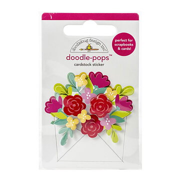 Doodlebug Doodle-Pops 3D Cardstock Stickers -Sending Love