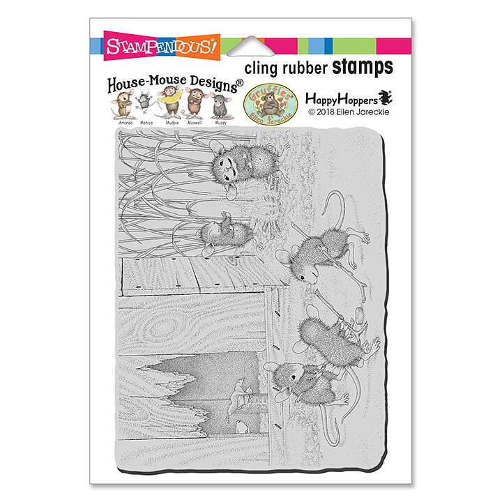Stampendous House Mouse Rubber Stamps - Mice Hockey