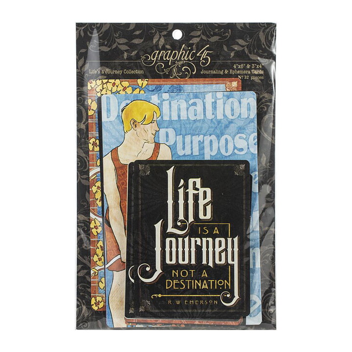 Graphic 45 Life's A Journey Journaling & Ephemera Cards
