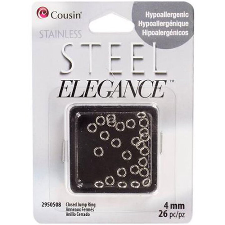 Cousin Stainless Steel Elegance - Jump Ring Closed 4 mm