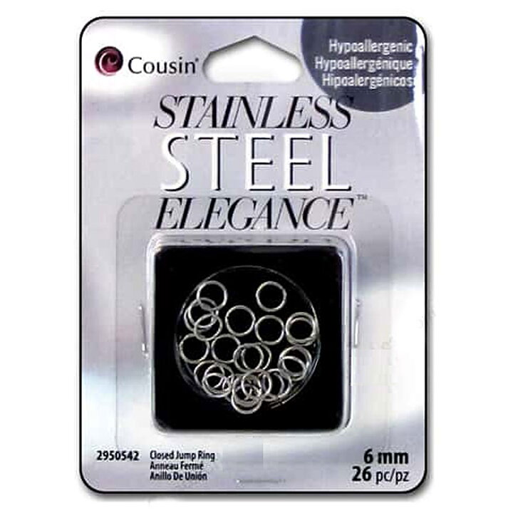 Cousin Stainless Steel Elegance - Jump Ring Closed 6 mm
