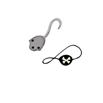 BK Dies 2x3 Pirates Hook & Eye Patch