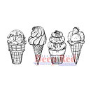 Deep Red Rubber Stamps - Ice Cream Border