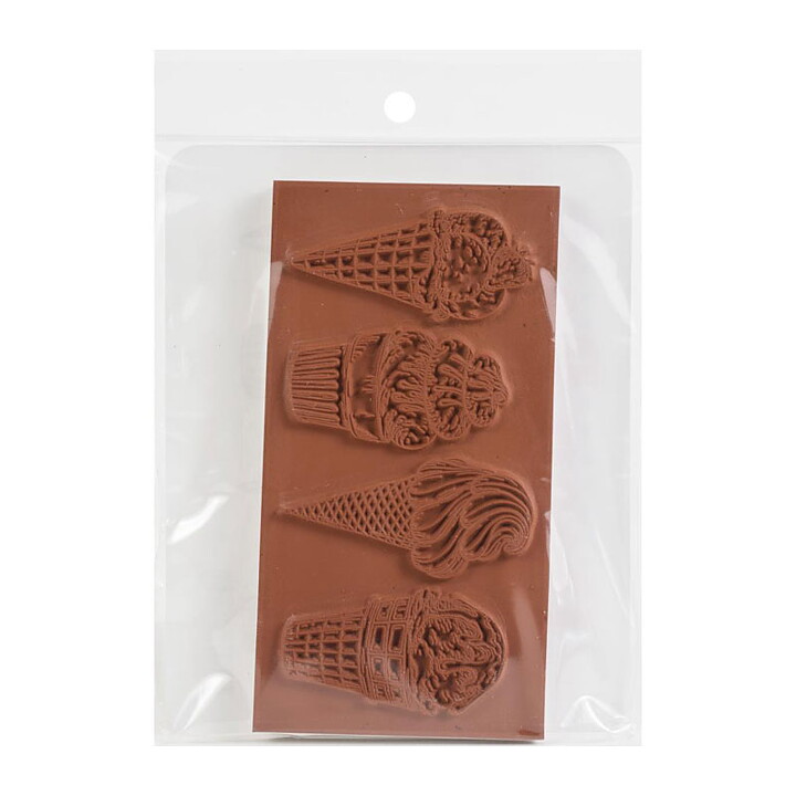 Deep Red Rubber Stamps - Ice Cream Border