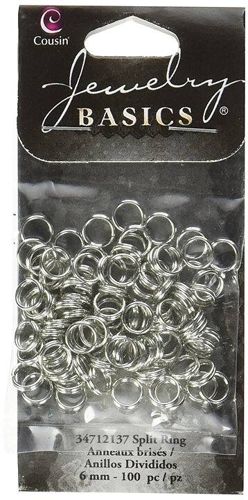 Cousin Basic Metal Findings - Silver Split Rings 6 mm