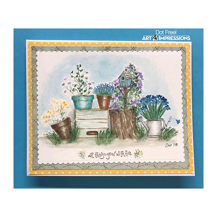 Art Impressions Watercolor Cling Rubber Stamps - Mini Flower Set
