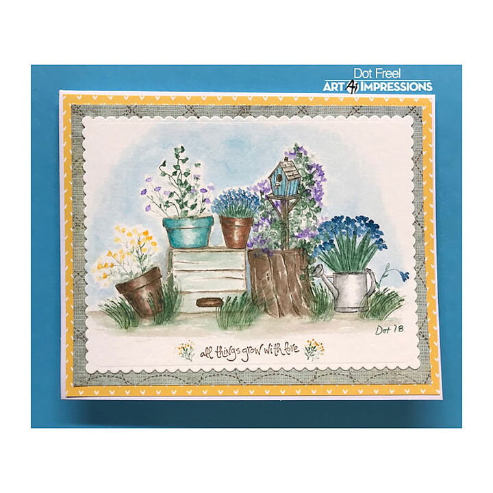 Art Impressions Watercolor Cling Rubber Stamps - Mini Flower Set