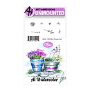 Art Impressions Watercolor Cling Rubber Stamps - Mini Flower Set