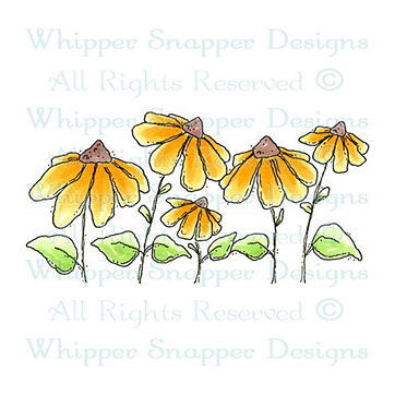 Whipper Snapper Rubber Stamps - Row of Daisies