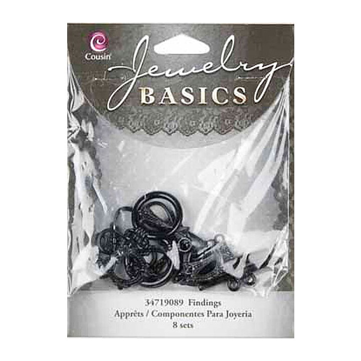 Cousin Basic Metal Findings -Black Closure Pack