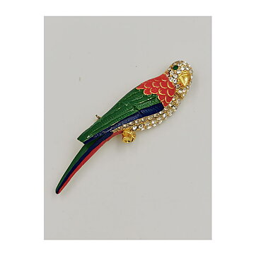 Brooch - Parrot with Rhinestones