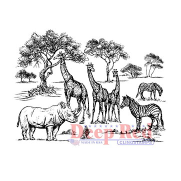 Deep Red Rubber Stamps - Safari