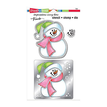 Stampendous Stencil - Stamp - Die - Winter Snowman