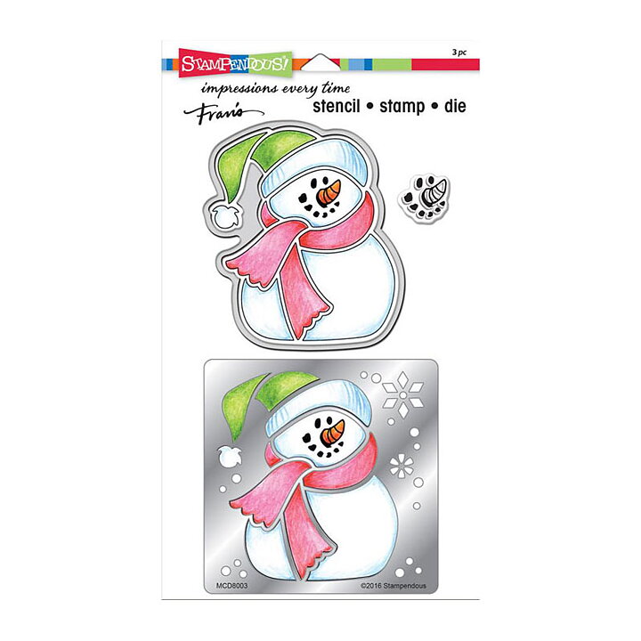 Stampendous Stencil - Stamp - Die - Winter Snowman