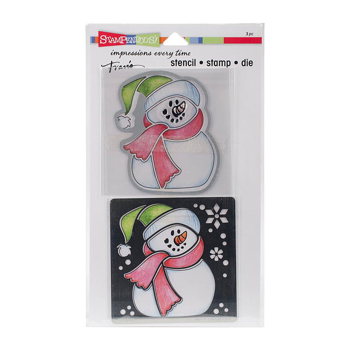 Stampendous Stencil - Stamp - Die - Winter Snowman