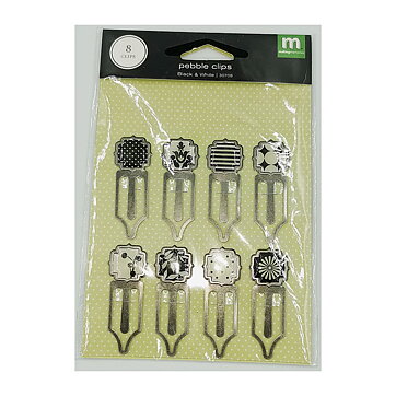 Making Memories Pebble Clips - Black & White