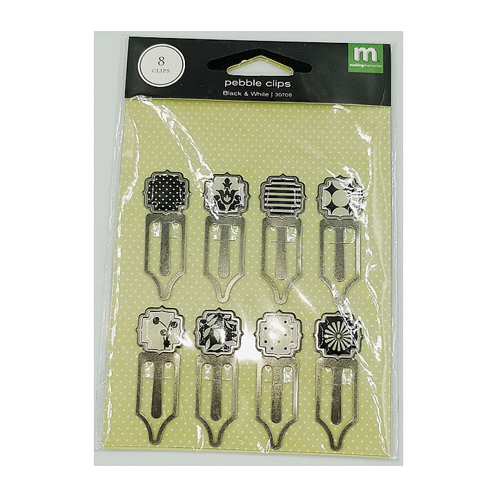 Making Memories Pebble Clips - Black & White