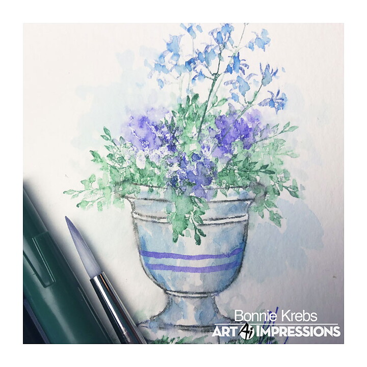 Art Impressions Watercolor Cling Rubber Stamps - Mini Ornate Container Set