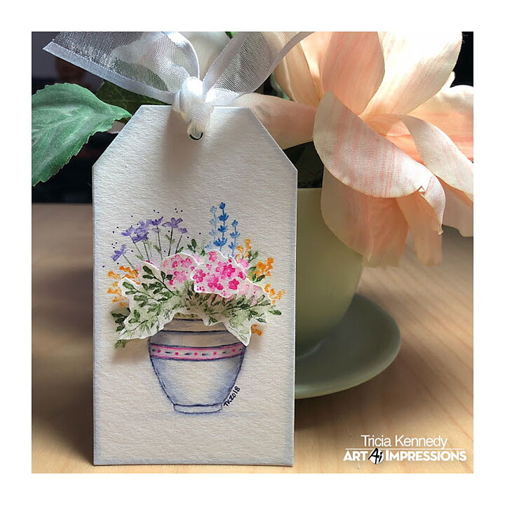 Art Impressions Watercolor Cling Rubber Stamps - Mini Ornate Container Set