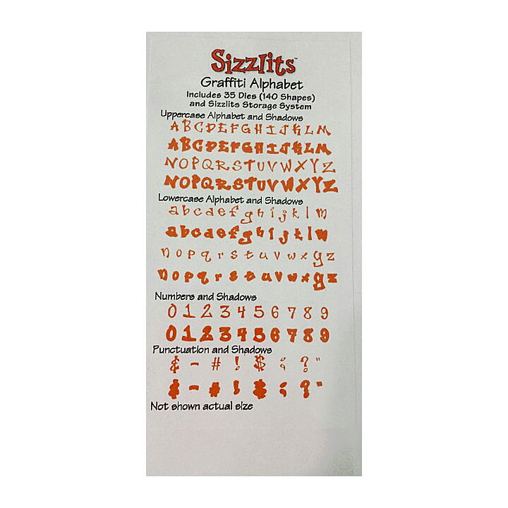 Sizzix Sizzlits Alphabet Dies - Graffiti