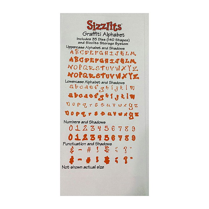 Sizzix Sizzlits Alphabet Dies - Graffiti