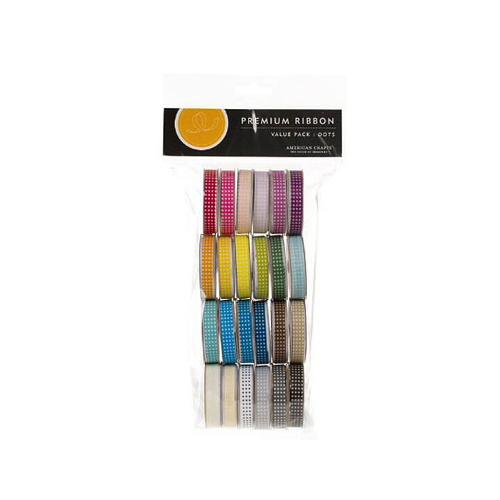 American Crafts Ribbon Value Pack - Grossgrain Dots