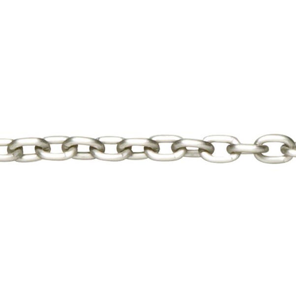 Cousin Basic Metal Findings - Bright Silver Matte Chain Small Oval 254 cm