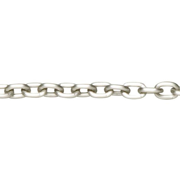 Cousin Basic Metal Findings - Bright Silver Matte Chain Small Oval 254 cm