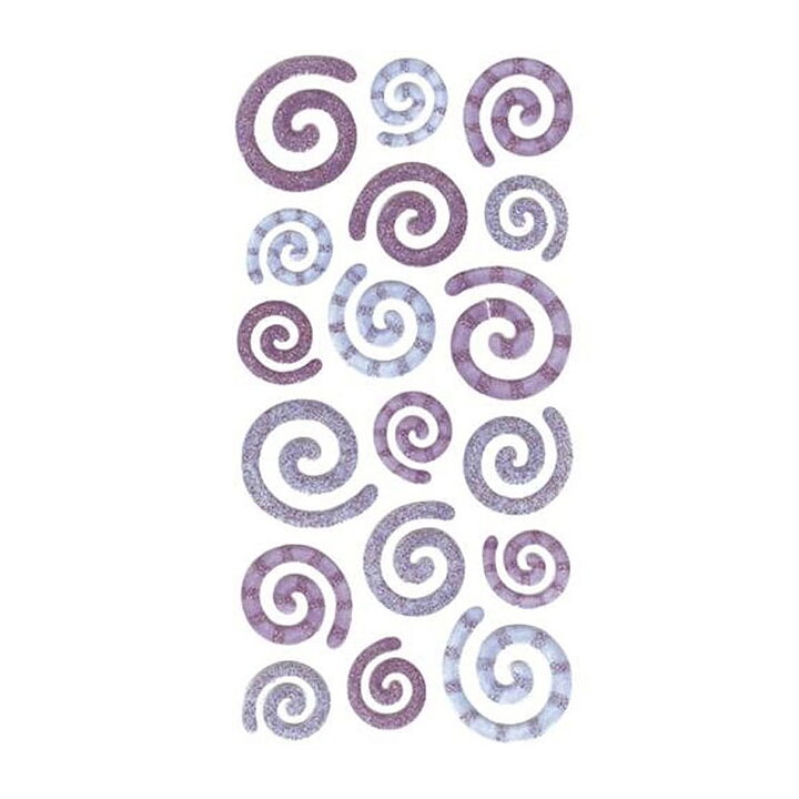 EK Success Sticko Vellum Stickers - Swirls Purple/blue