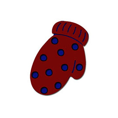 BK Dies 2x3 Christmas Mitten Polka Dot