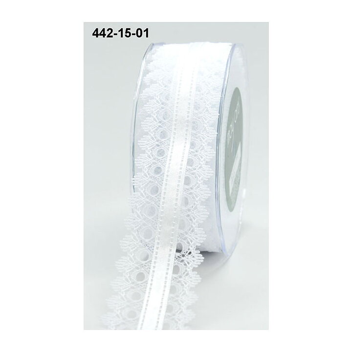 May Arts Lace Ribbon & Satin Center  - White 38 mm