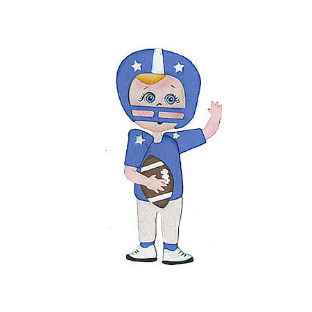 BK Dies 3x4 Kids Paper Doll Football Uniform