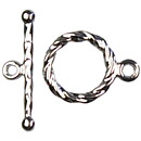 Cousin Basic Metal Findings - Silver Rope Toggle Medium 10x19 mm