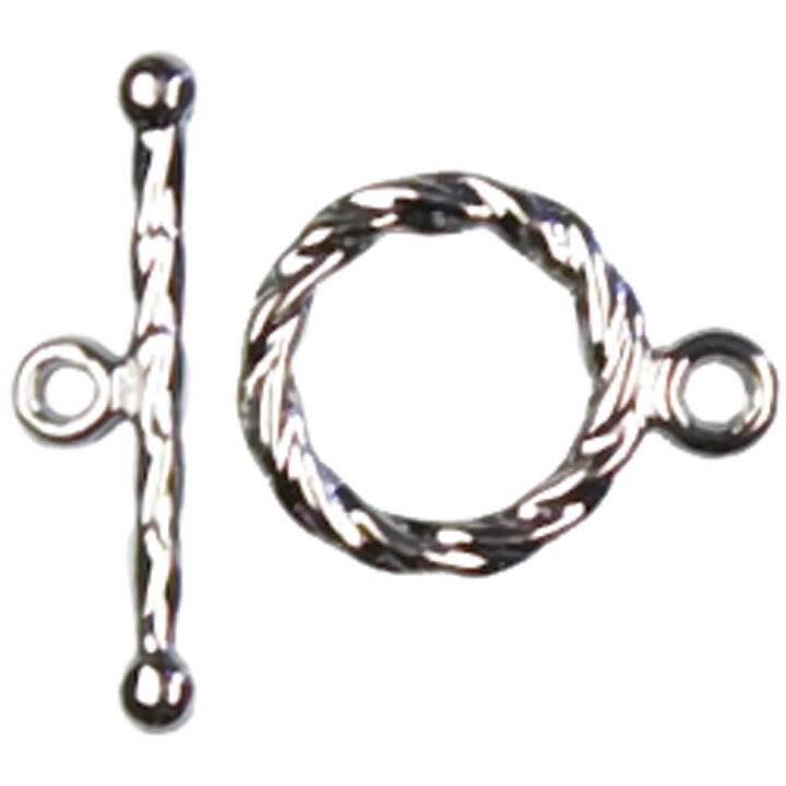 Cousin Basic Metal Findings - Silver Rope Toggle Medium 10x19 mm