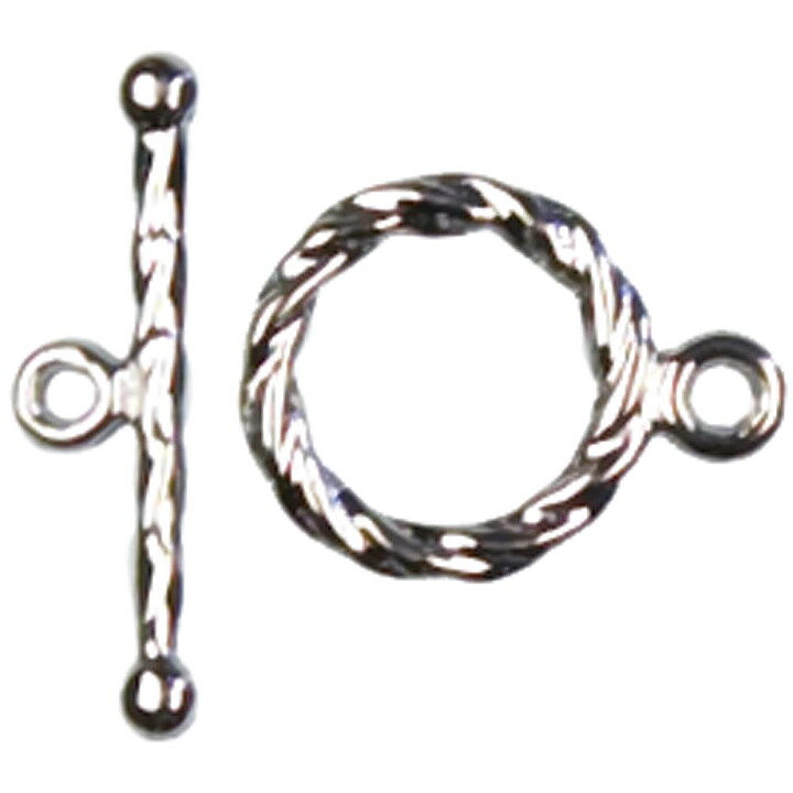 Cousin Basic Metal Findings - Silver Rope Toggle Medium 10x19 mm