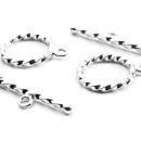 Cousin Basic Metal Findings - Silver Rope Toggle Medium 10x19 mm
