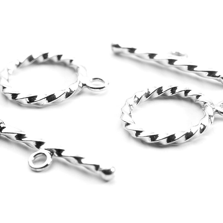 Cousin Basic Metal Findings - Silver Rope Toggle Medium 10x19 mm