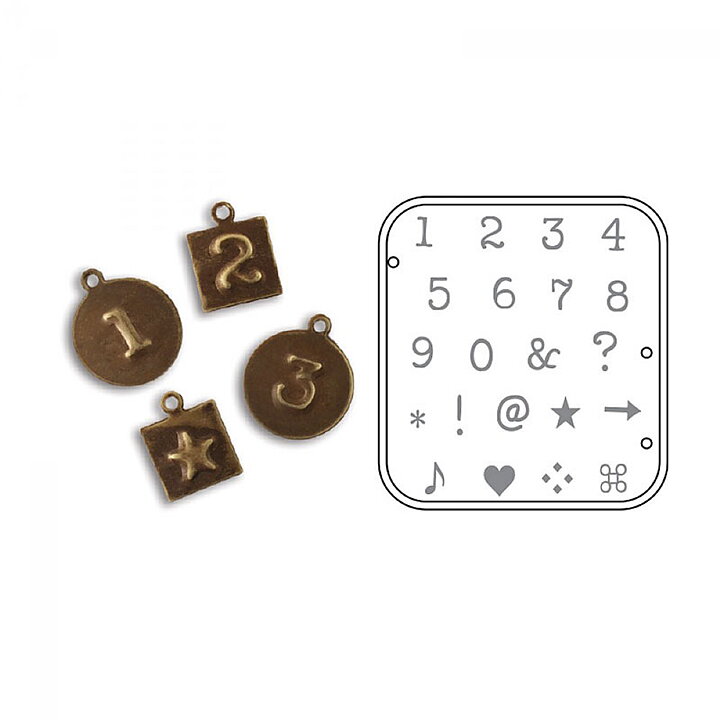 Sizzix DecoEmboss Dies Vintaj - Typewriter Numbers