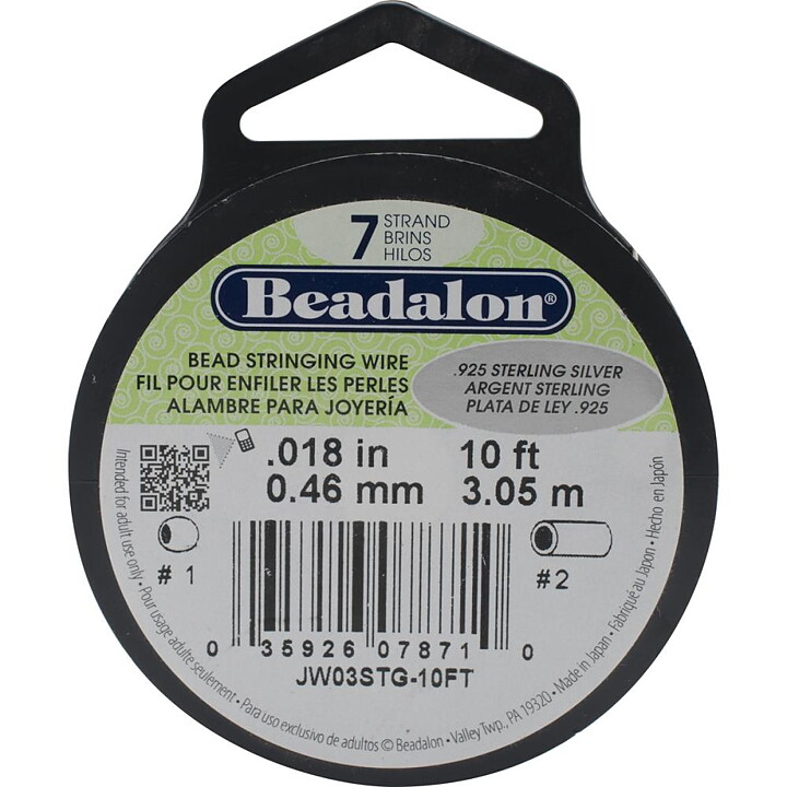 Beadalon Sterling Silver - Bead Stringing Wire 7-Strand
