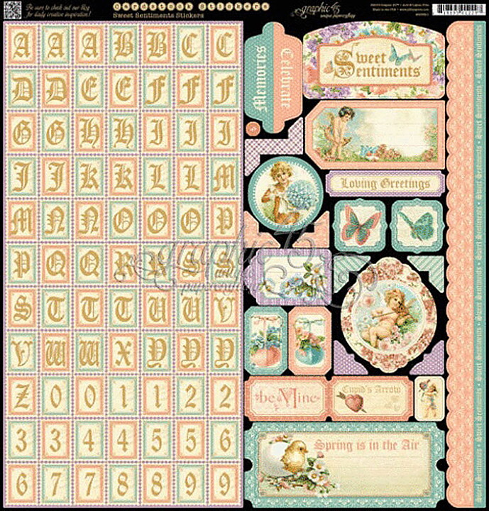 Graphic 45 Cardstock Stickers - Sweet Centiments