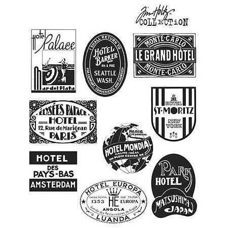 Tim Holtz Stampers Anonymous set - Travel Labels