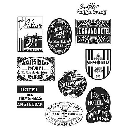 Tim Holtz Stampers Anonymous set - Travel Labels