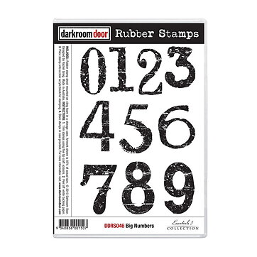 Darkroom Door Rubber Stamp - Big Numbers