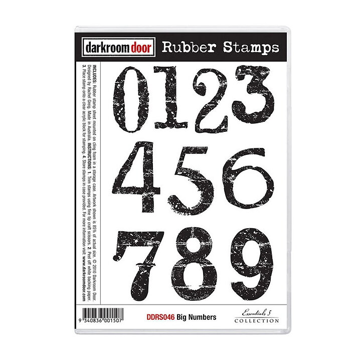 Darkroom Door Rubber Stamp - Big Numbers