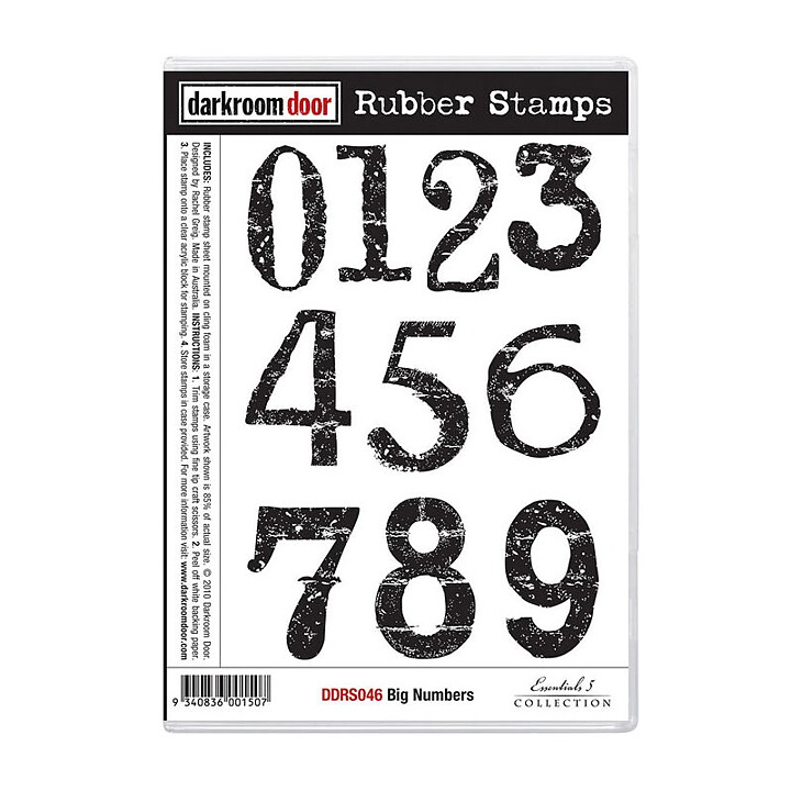 Darkroom Door Rubber Stamp - Big Numbers