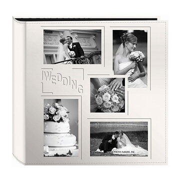 Pioneer 5-Up Sewn Embossed Collage Frame Photo Album - Wedding Ivory
