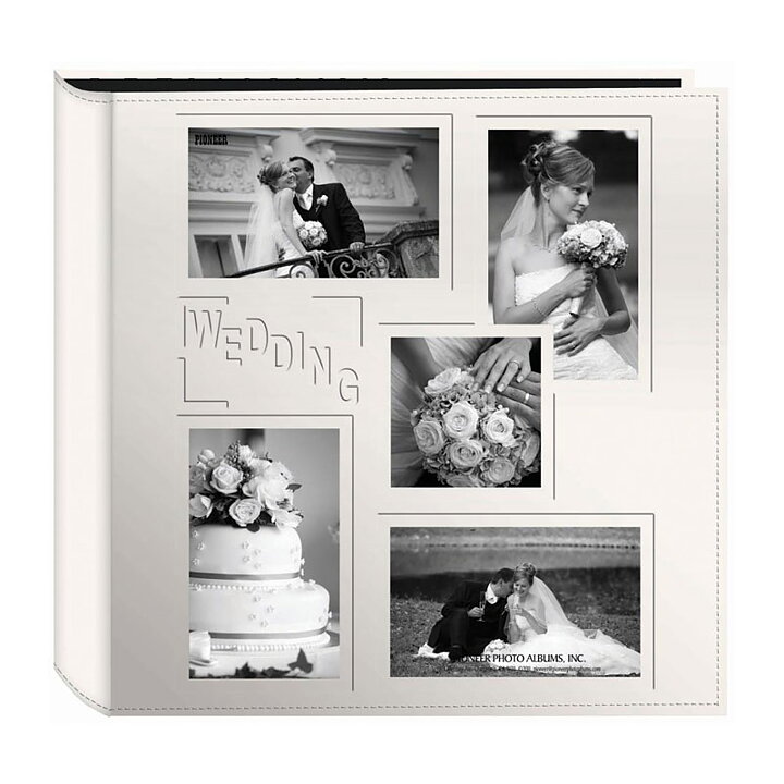 Pioneer 5-Up Sewn Embossed Collage Frame Photo Album - Wedding Ivory