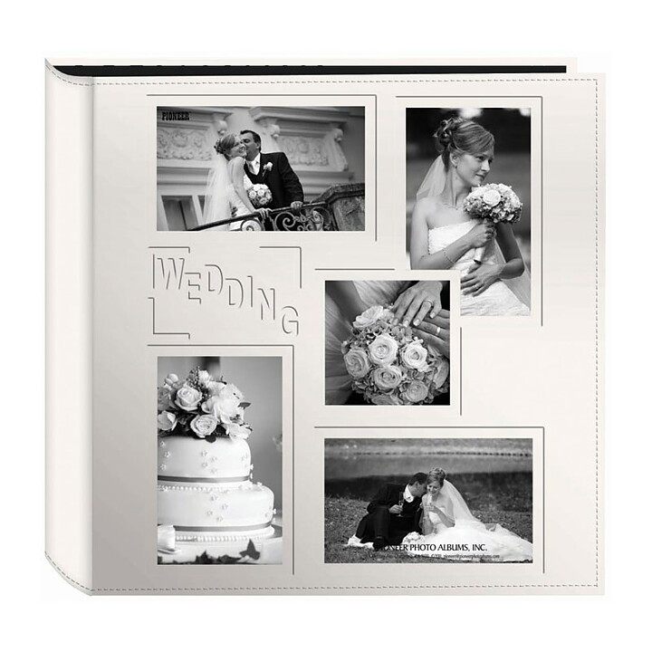 Pioneer 5-Up Sewn Embossed Collage Frame Photo Album - Wedding Ivory